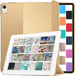 DuraSafe Cases - iPad Air 11" M3/M2 & Air 10.9" 5th/4th Gen Protective Tri-Fold Case with Sleep/Wake Cover A2316 A2324 A2325 A2072 A2588 - Gold