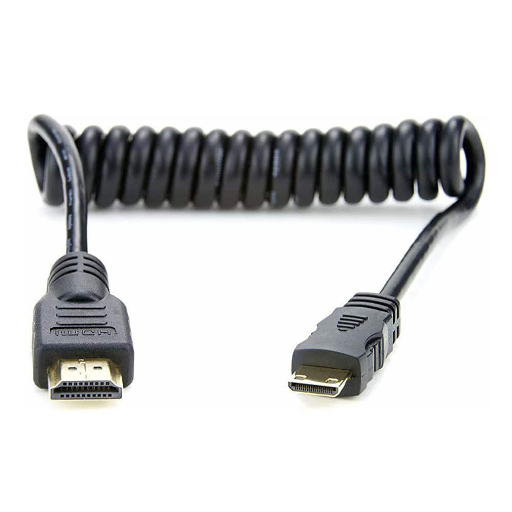 Atomos - Full to Mini HDMI Coiled Cable (11.8 in to 17.7 in)