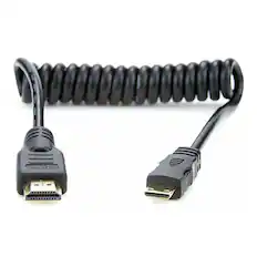 Front. Atomos - Atomos Full to Mini HDMI Coiled Cable (11.8 in to 17.7 in).