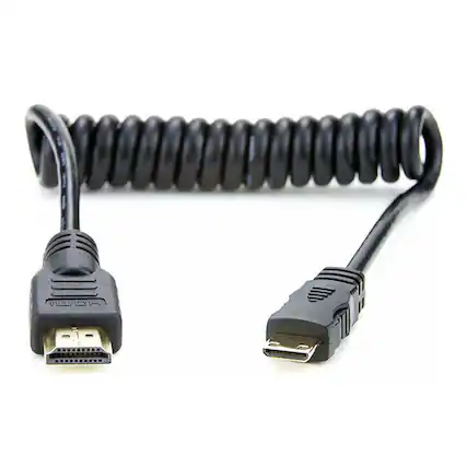 Front. Atomos - Atomos Full to Mini HDMI Coiled Cable (11.8 in to 17.7 in).