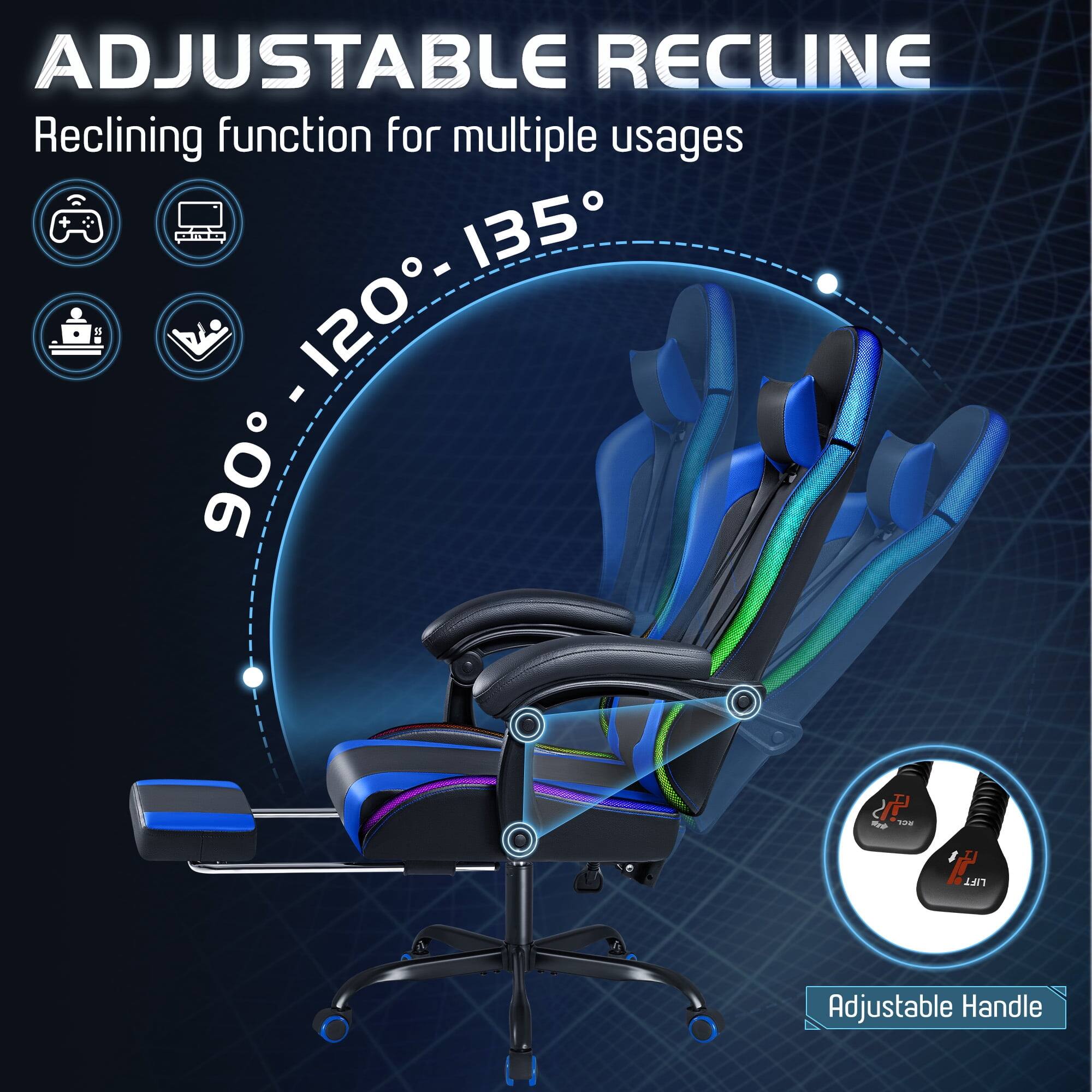 ADJUSTABLE RECLINE  
Reclining function for multiple usages  
90° - 120° - 135°  
Adjustable Handle