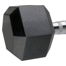 Amber Sporting Goods - Rubber Encased Hex Dumbbell Weight, 40lb - Black