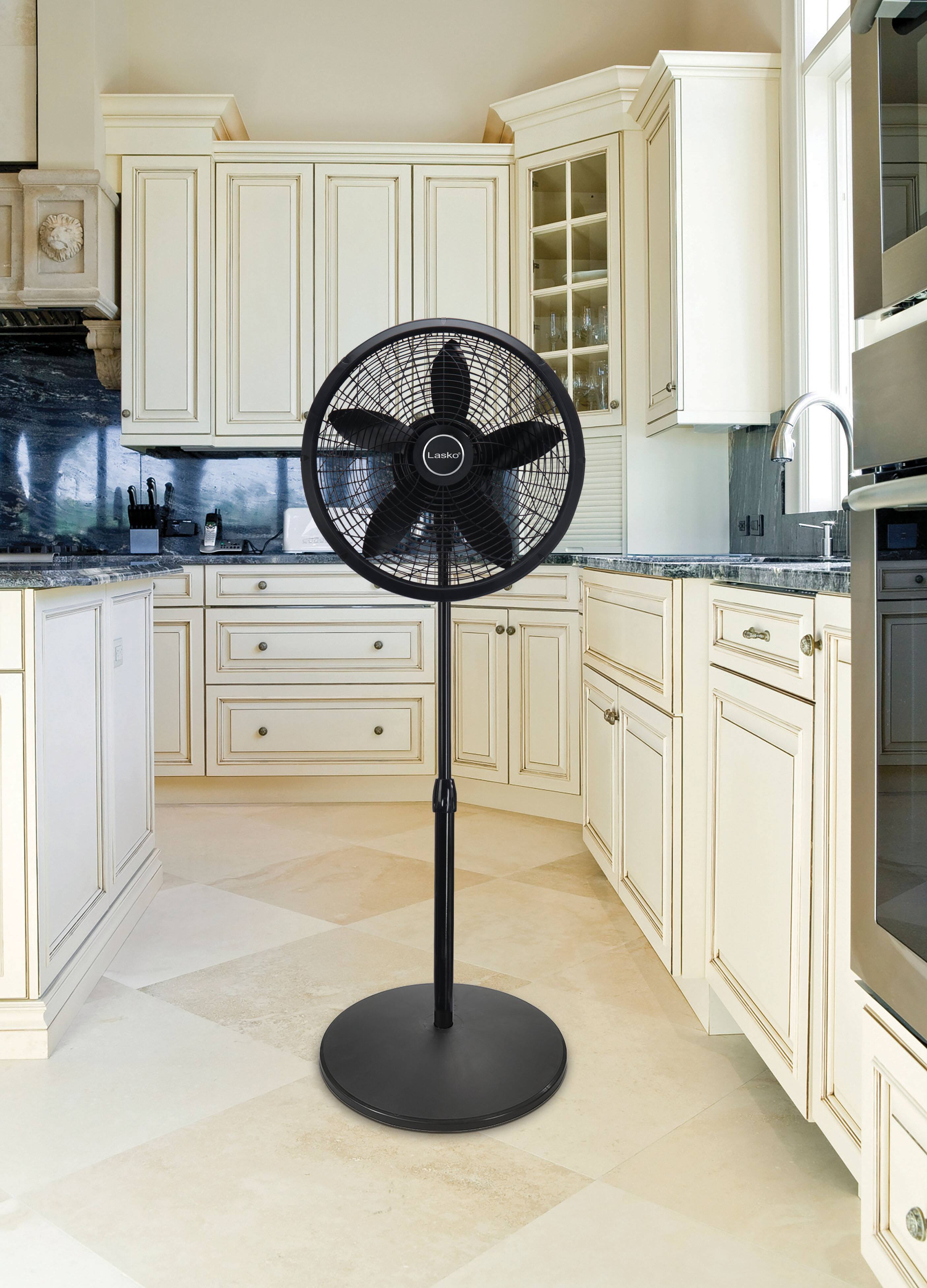 Alt View 9. Lasko - 18 in. Oscillating 3-Speed Adjustable Large Room Pedestal Fan - Black.