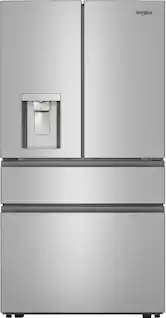 Front. Whirlpool - 29 Cu. Ft. French Door Refrigerator with Flexible Temperature Drawer - Fingerprint-Resistant Stainless Finish.