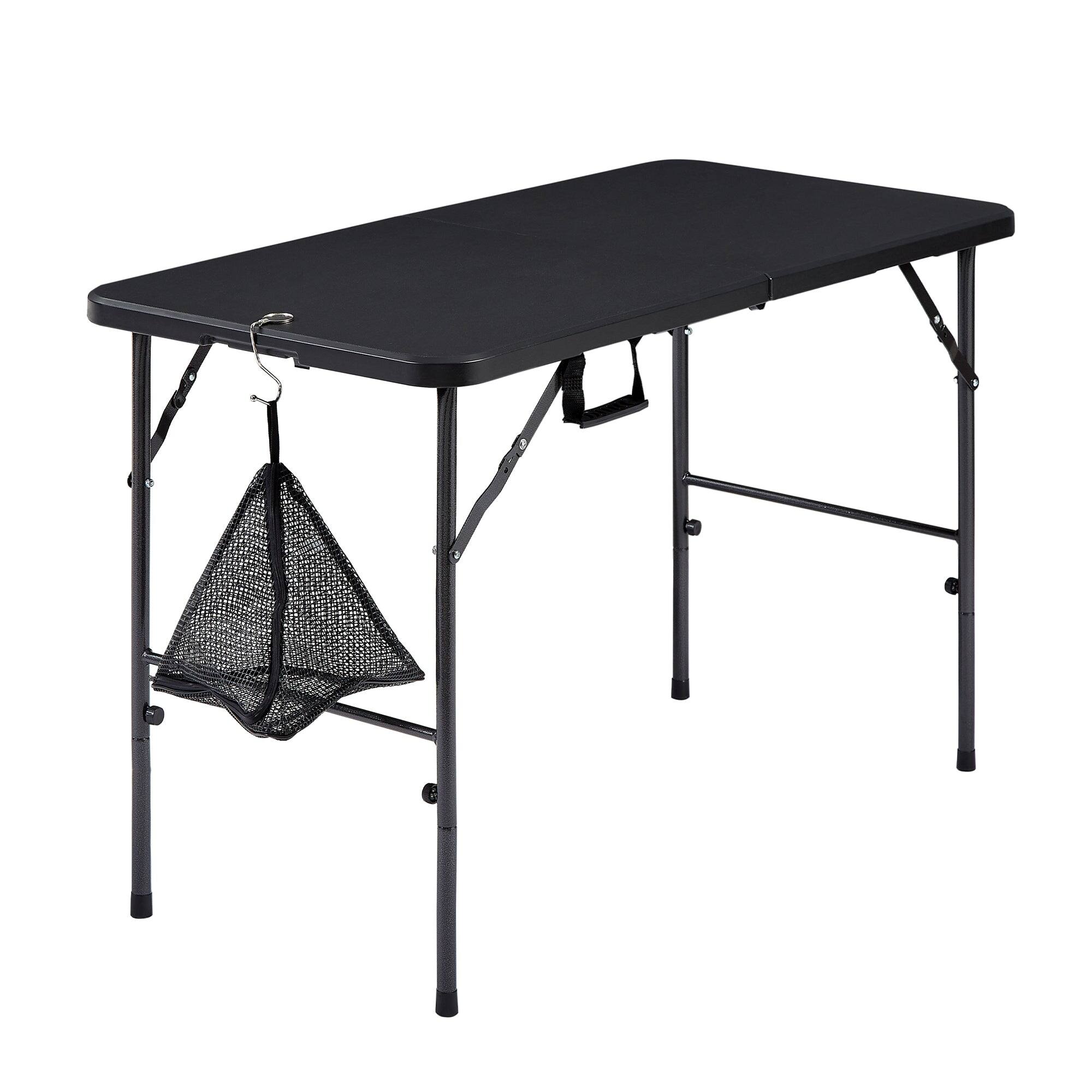 Front. Vecelo - Portable Folding Card Table– HDPE Space Saving Folding Table for Indoor Outdoor Events - Black.