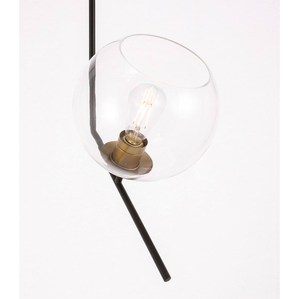 Alt View 2. Living District - Ryland 1 Light Black And Brass And Clear Glass Pendant - Black And Brass And Clear Glass.
