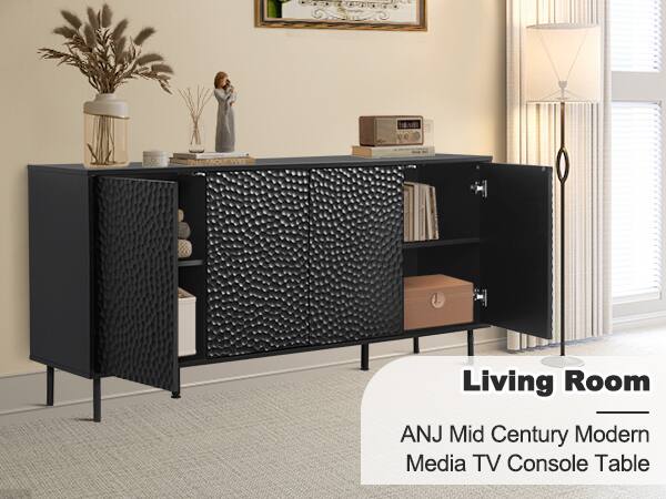 Living Room  
ANJ Mid Century Modern Media TV Console Table