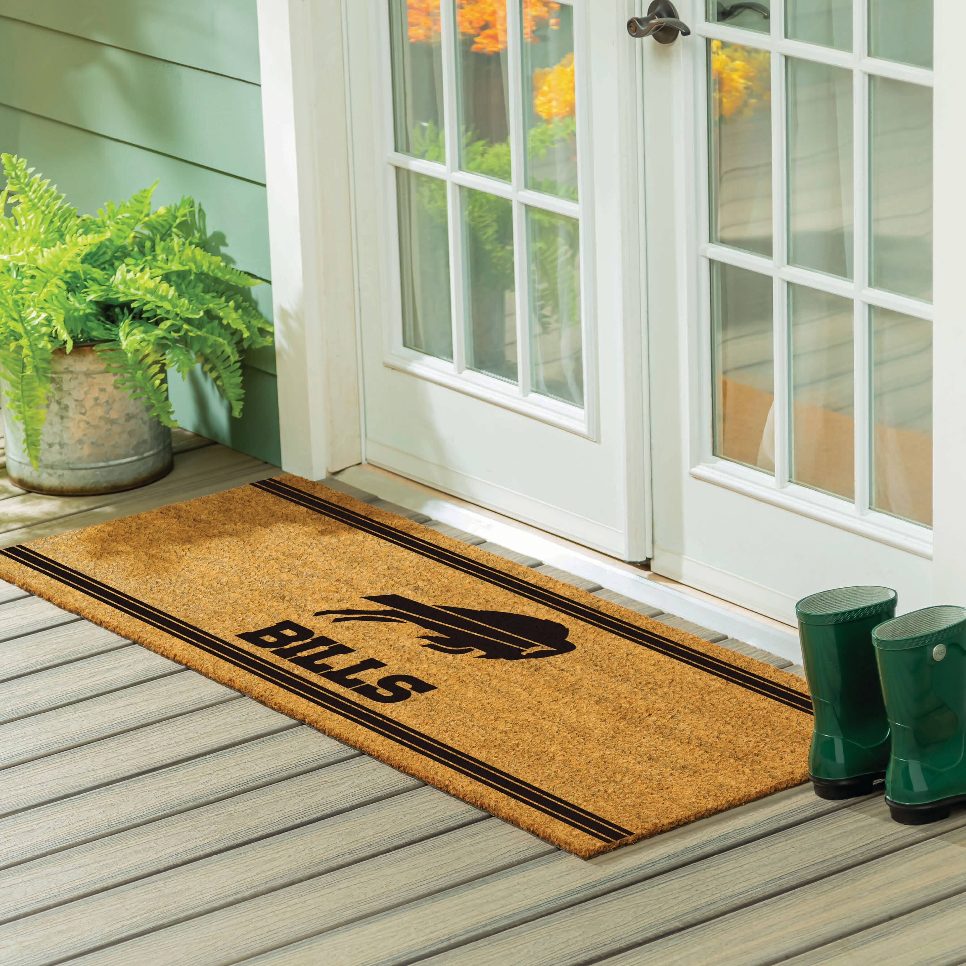 Alt View 1. Evergreen Enterprises - Buffalo Bills 24" x 60" Outdoor Team Logo Coir Mat - Brown.