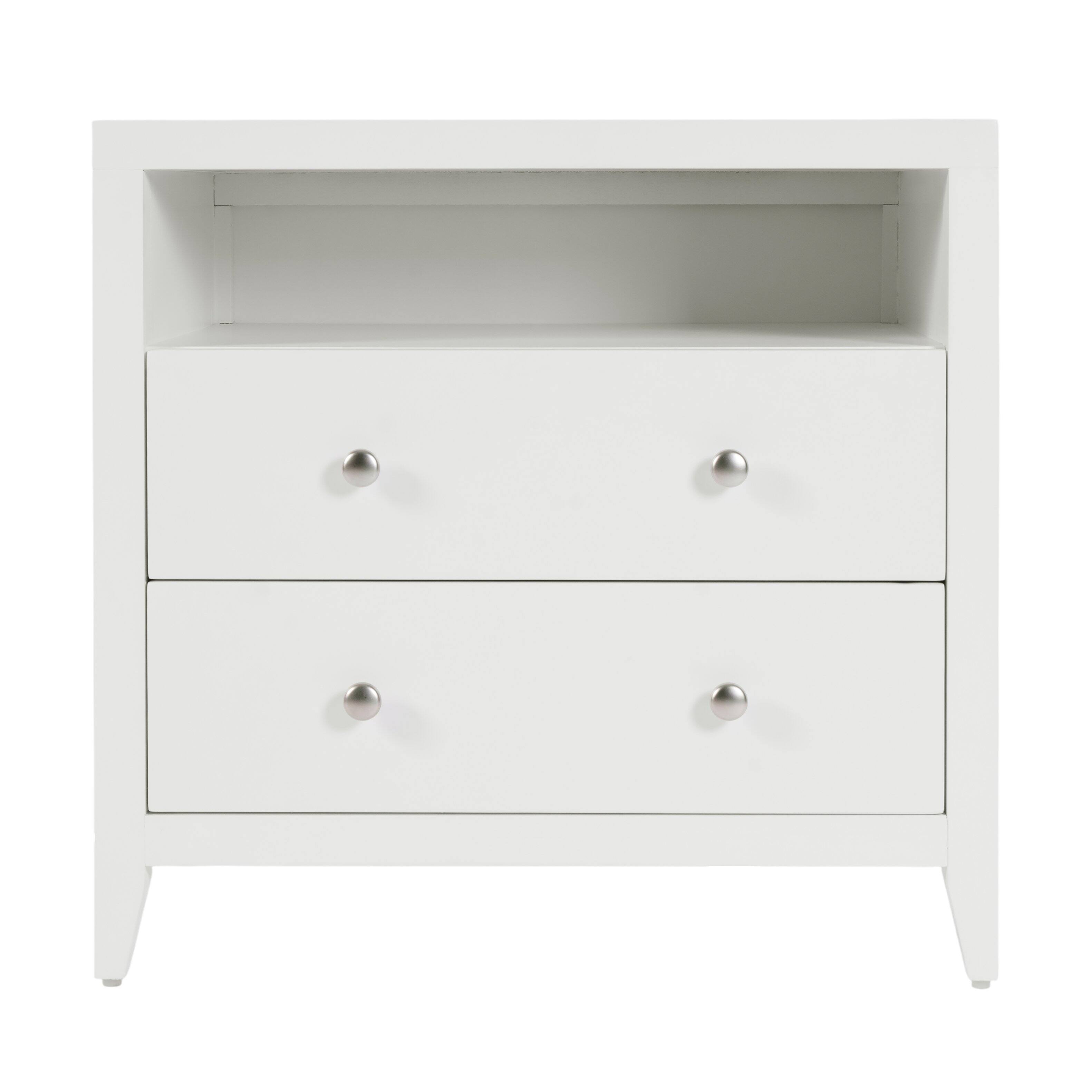 Alt View 2. Butler Specialty - Dana 28 in. W Rectangular Wood 2 Drawer Nightstand with Top Shelf - White.