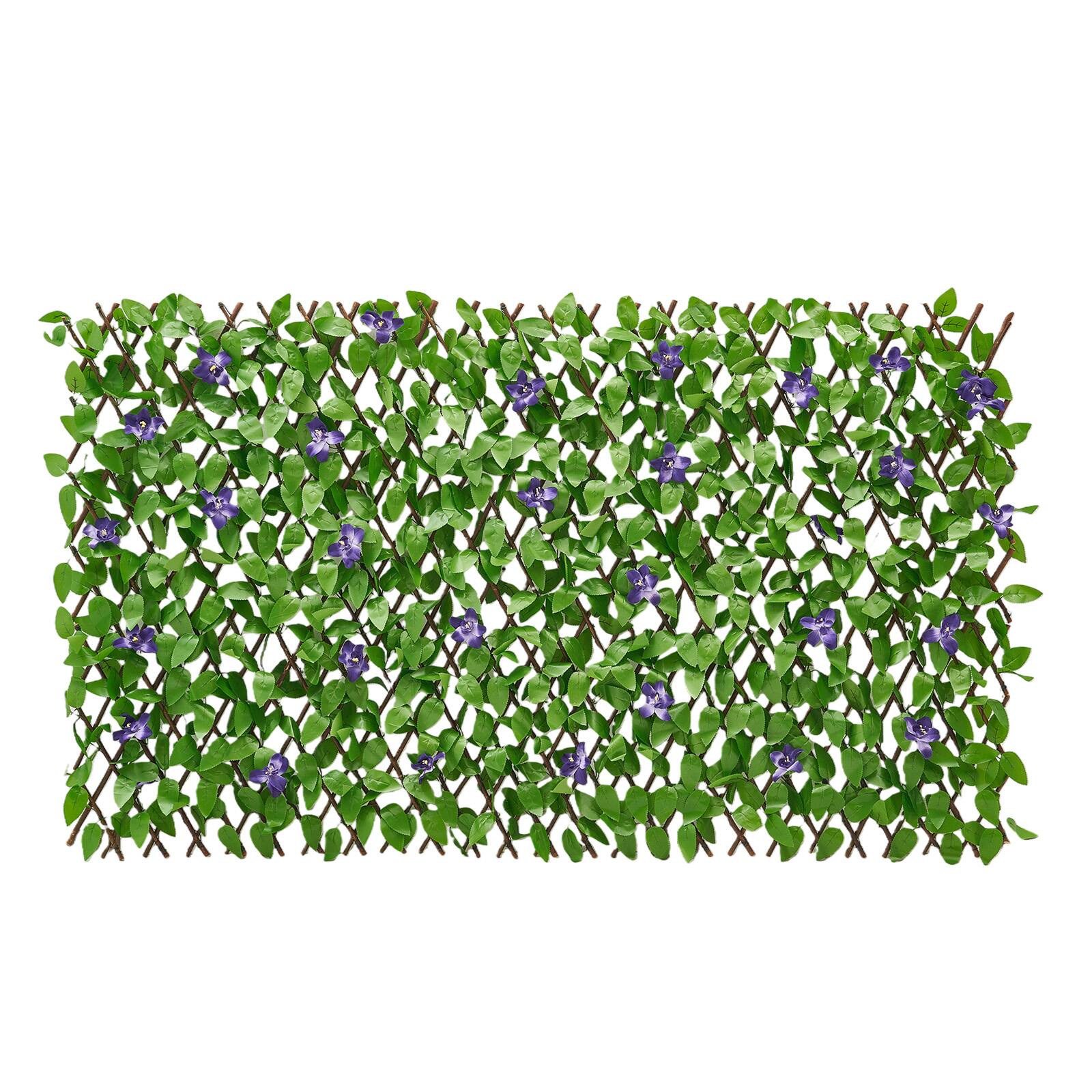 Alt View 5. VEVOR - Expandable Fence Privacy Screen, 25.5 x 122 in Expand Artificial Plant Wall, Realistic Artificial Ivy Panel - Mixed Light Green and Dark Green.