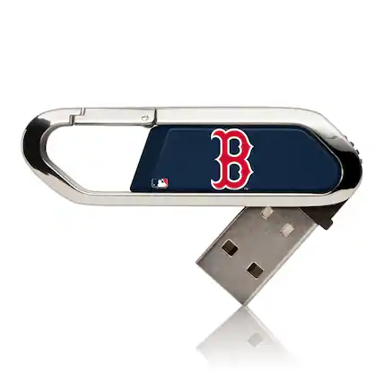 Front. Keyscaper - Boston Red Sox 32GB Solid Design Clip USB Flash Drive-32 GB USB-C - Multicolor.