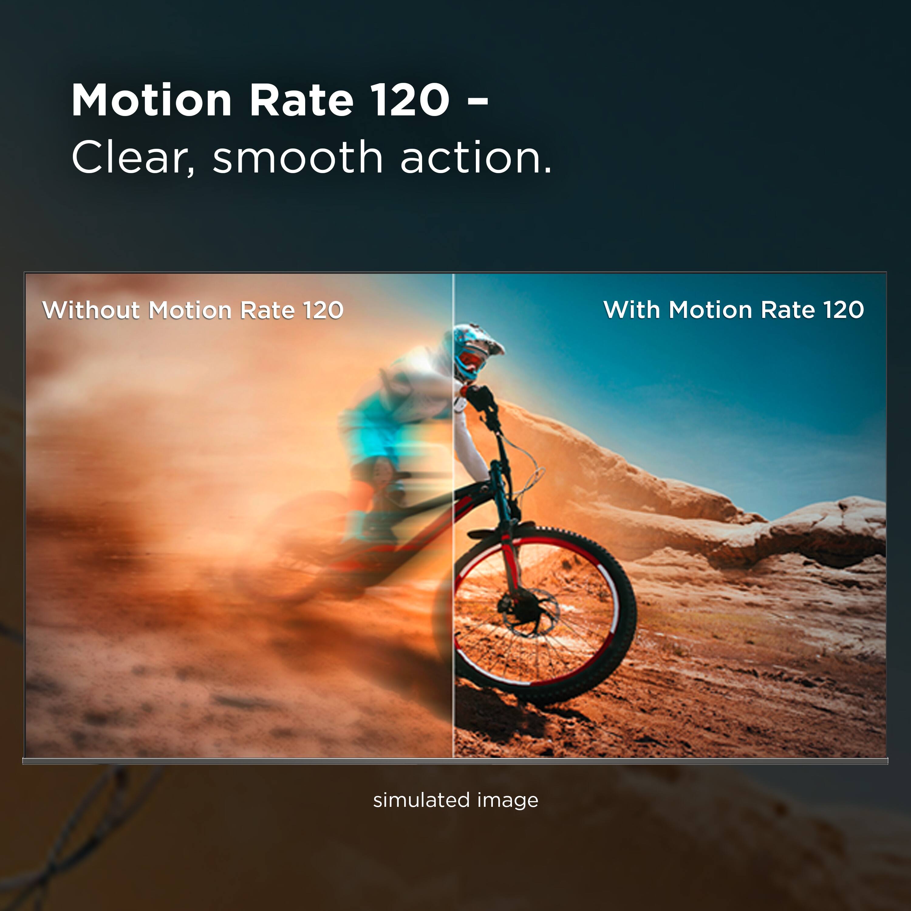 Motion Rate 120 - Clear, smooth action.

Without Motion Rate 120

With Motion Rate 120

simulated image