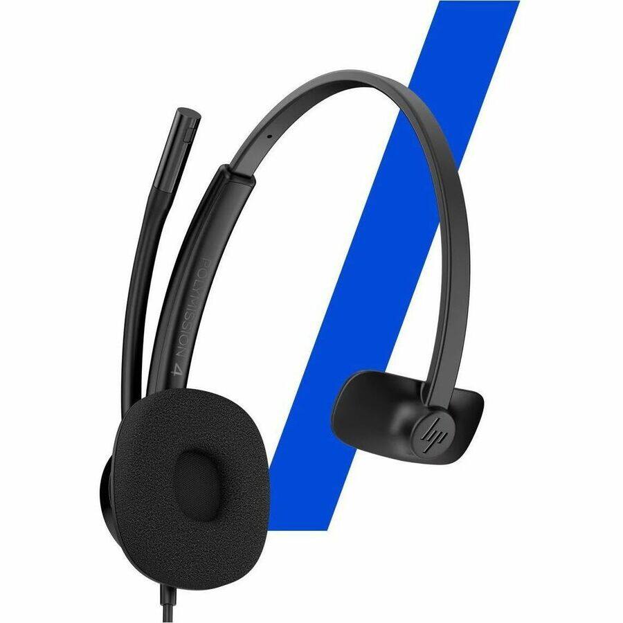 Alt View 1. Poly - Poly Mission 415 Monaural USB Wired Headset Classic - Microsoft Teams Certification - Mono - USB, USB Type A, USB Type C - Black.