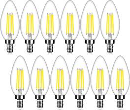 Nordic Hygge - 12-Pack Dimmable E12 LED Candelabra Bulbs
