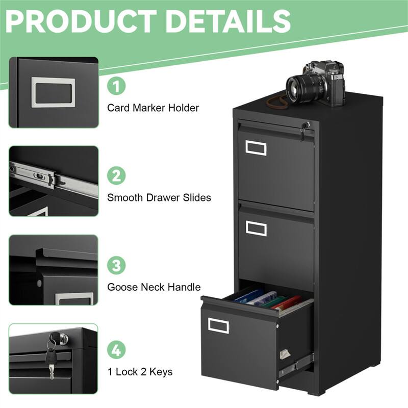 PRODUCT DETAILS

1. Card Marker Holder
2. Smooth Drawer Slides
3. Goose Neck Handle
4. 1 Lock 2 Keys