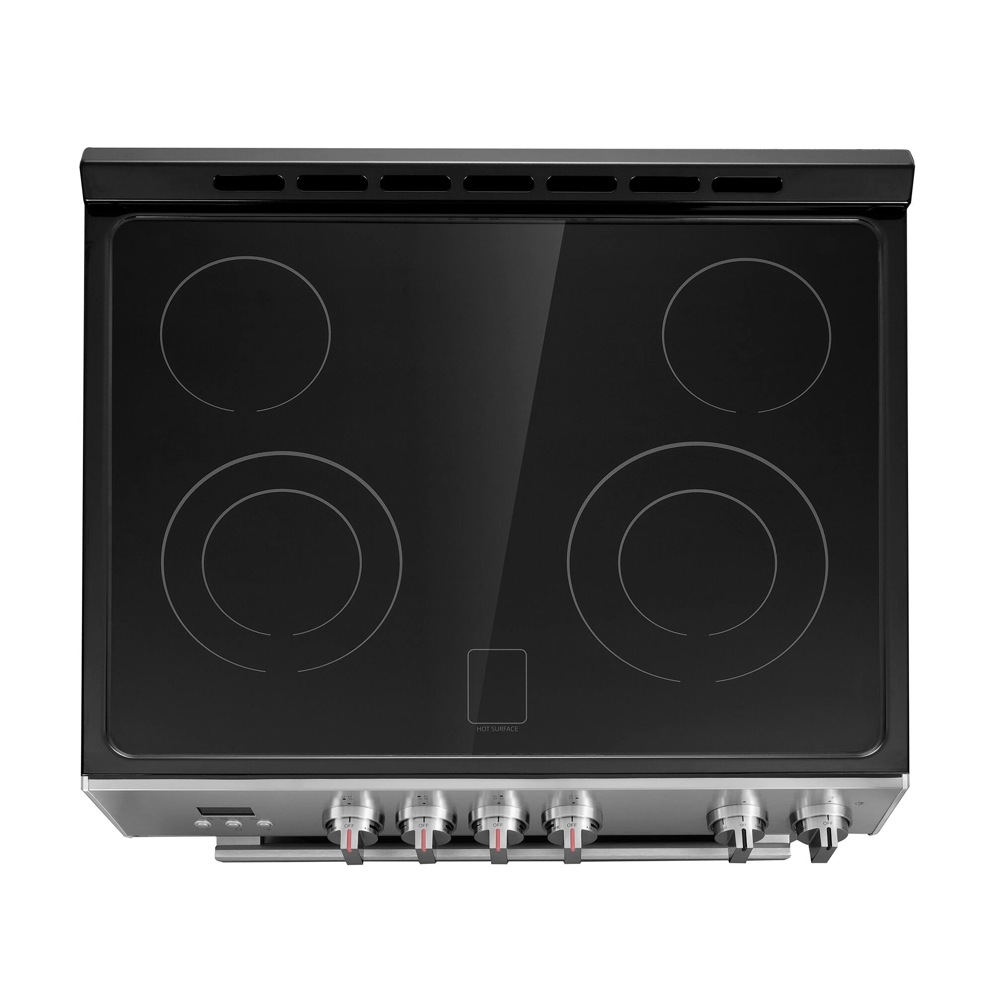 Alt View 5. COSMO - COS-ERD304K 30 in. Stellar Collection 5.0 cu. ft. Electric Range with 4 Burner Glass Cooktop and Convection Oven - Stainless Steel.