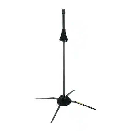 Front. Hercules - HERCULES DS420B TravLite Black Trombone Stand with Foldable Design.