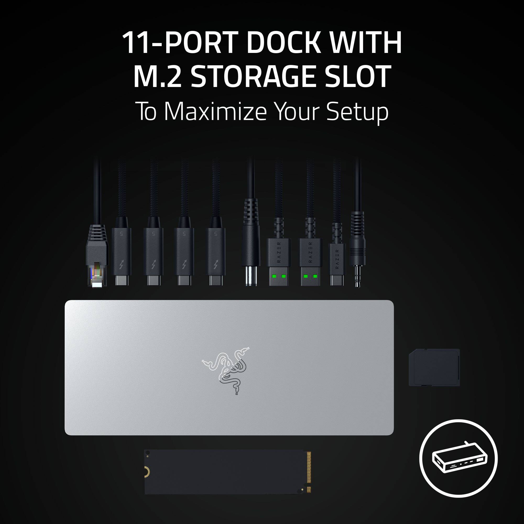 11-Port Dock with M.2 Storage Slot  
To Maximize Your Setup