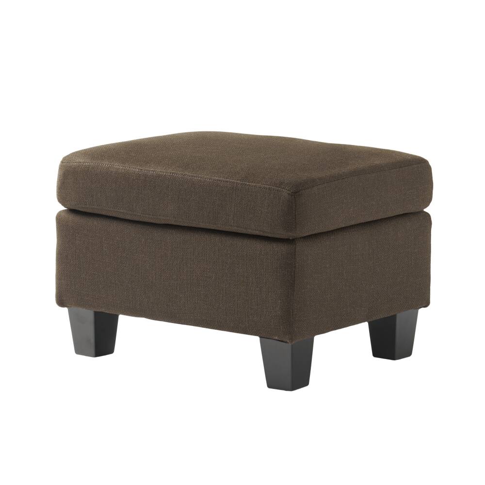 Back. PDTEND - Contemporary Chocolate Upholstered Ottoman for Bedroom - Chocolate.