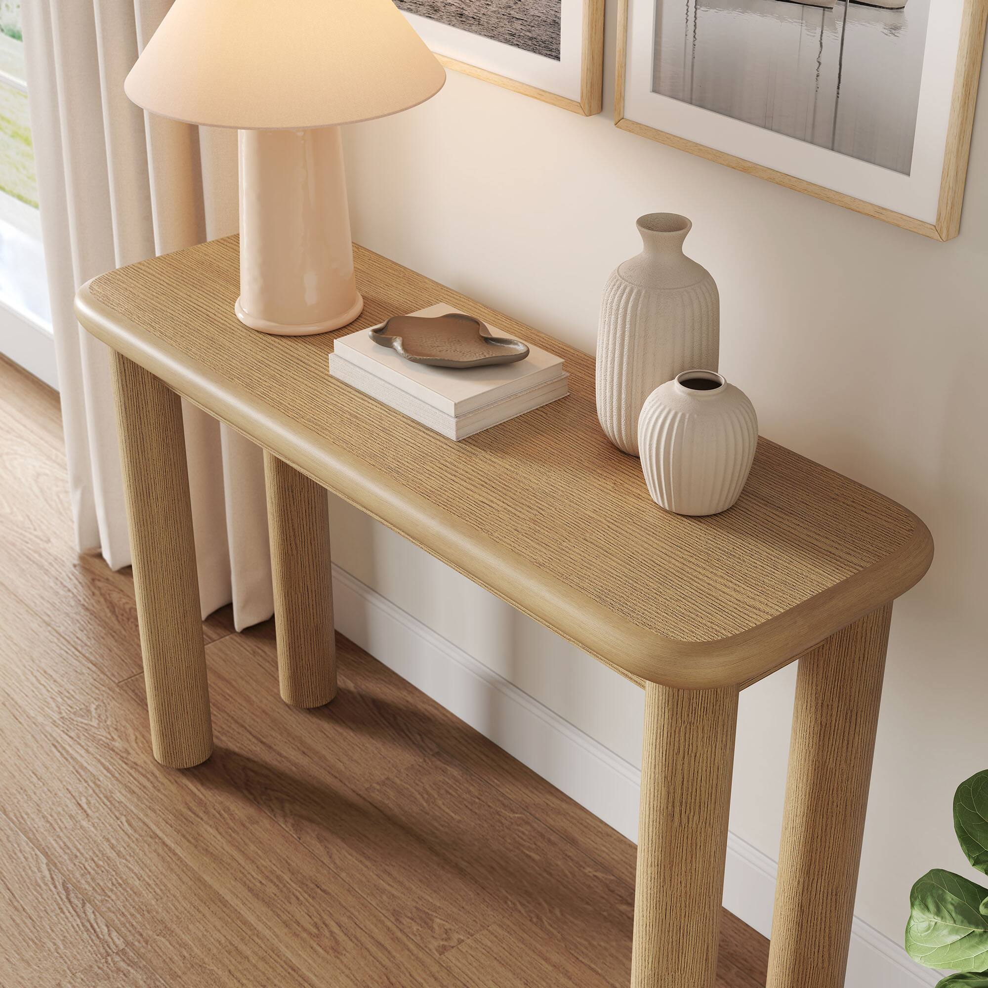 Alt View 1. Modway - Alvia Oak Wood Console Table by Modway - Weathered Oak.