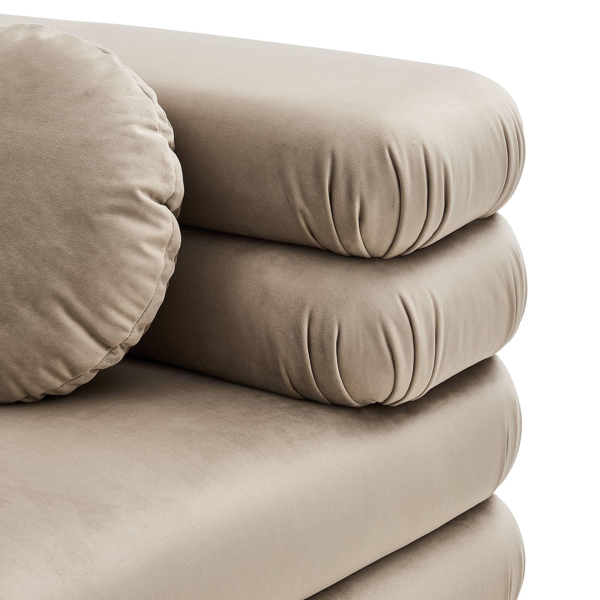 Alt View 2. Modway - Jubilee Modular Performance Velvet Corner Chair by Modway - Taupe.