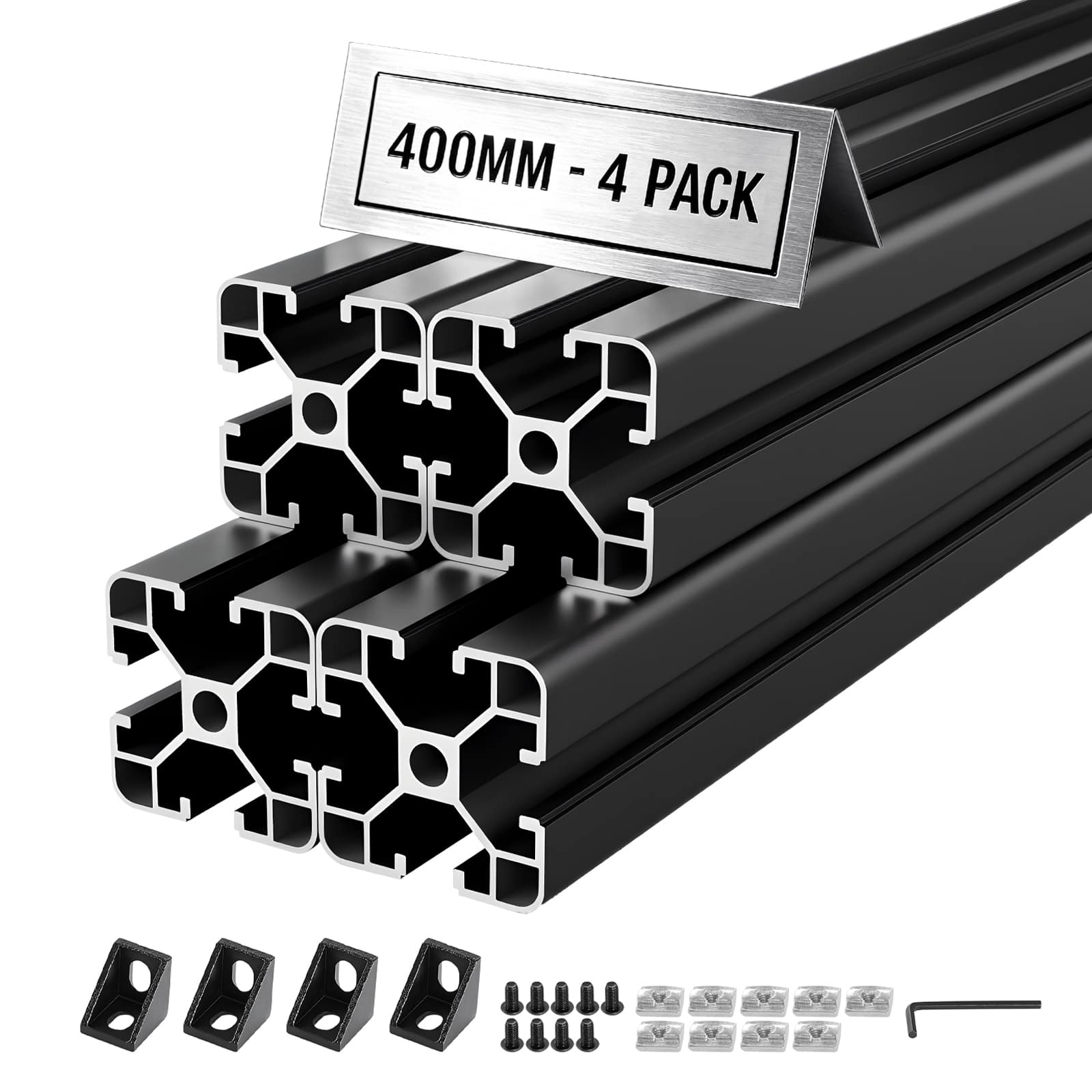 VEVOR - 4PCS 4040 Aluminum Extrusion Profile, 15.75 Inch 400 mm, T Slot European Standard Anodized Linear Rail - Black price history on PriceWatchPro