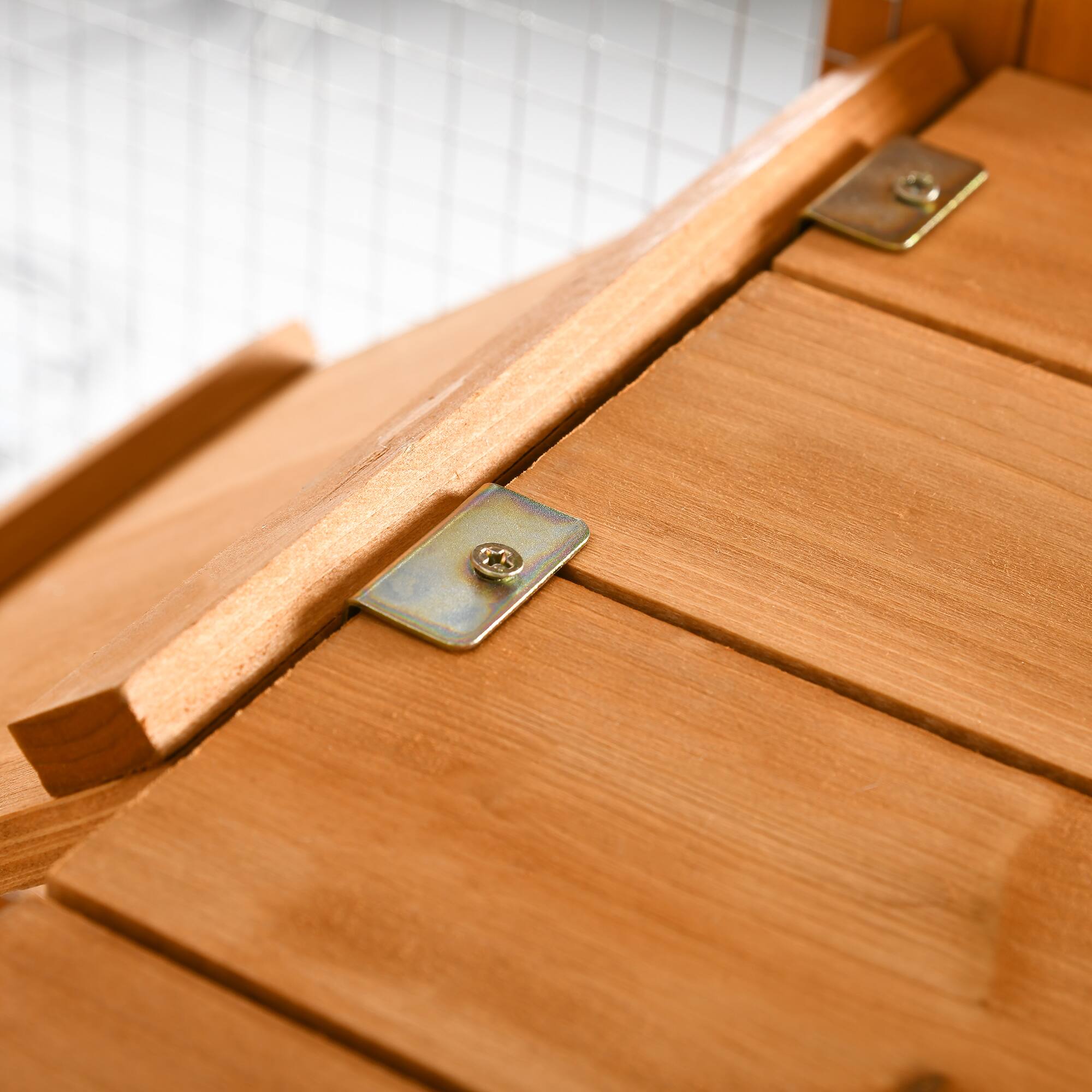 Alt View 4. Pawhut - Catio Outdoor Window Enclosure, for Multiple Kitties, Wooden Frame, Shelves & Bridges, 118"x37.5"x74".