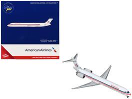 GeminiJets - McDonnell Douglas MD-90 Commercial Aircraft "American Airlines" (N904RA) White with Blue and Red Stripes 1/400 - White and Blue and Red