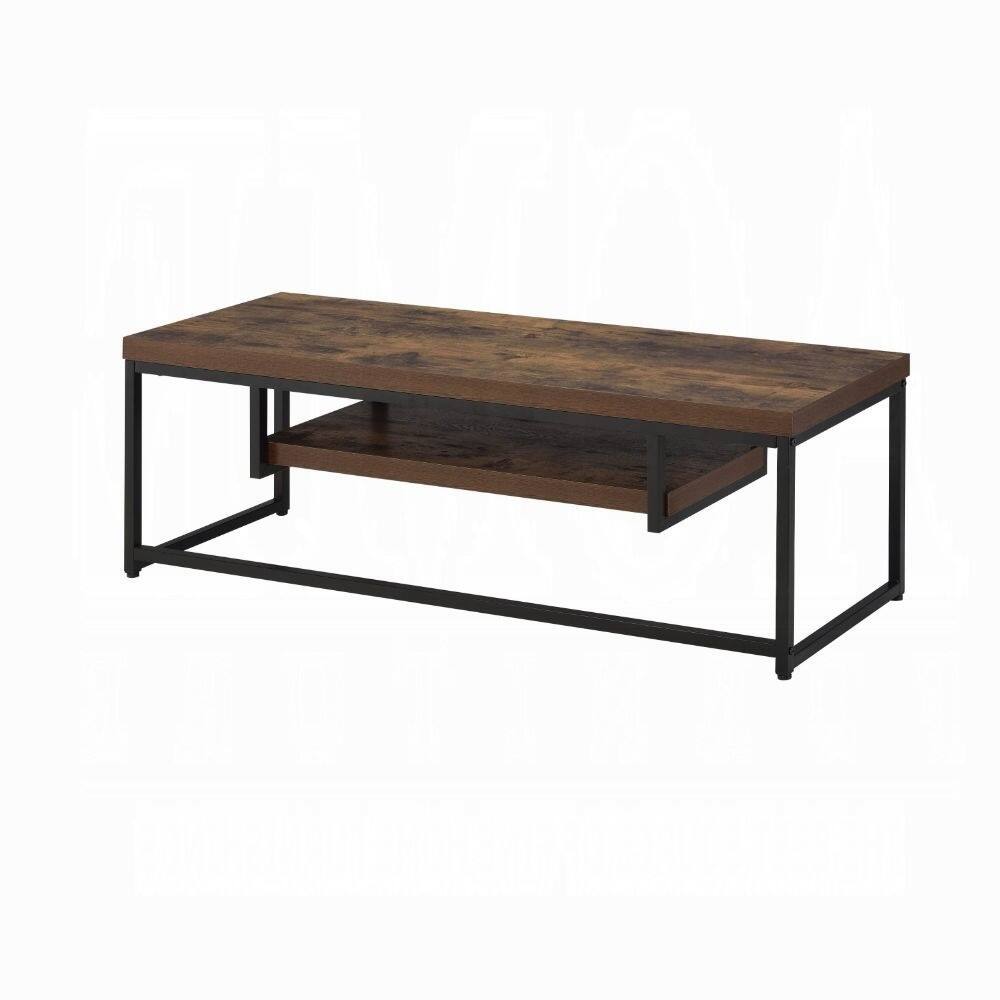 Angle. Spaco - Spaco TV Stand for TVs Up to 50 Inch, Industrial Style with Weathered Oak Top, Metal Base and Open Shelf,for Living Room - Black+Oak.
