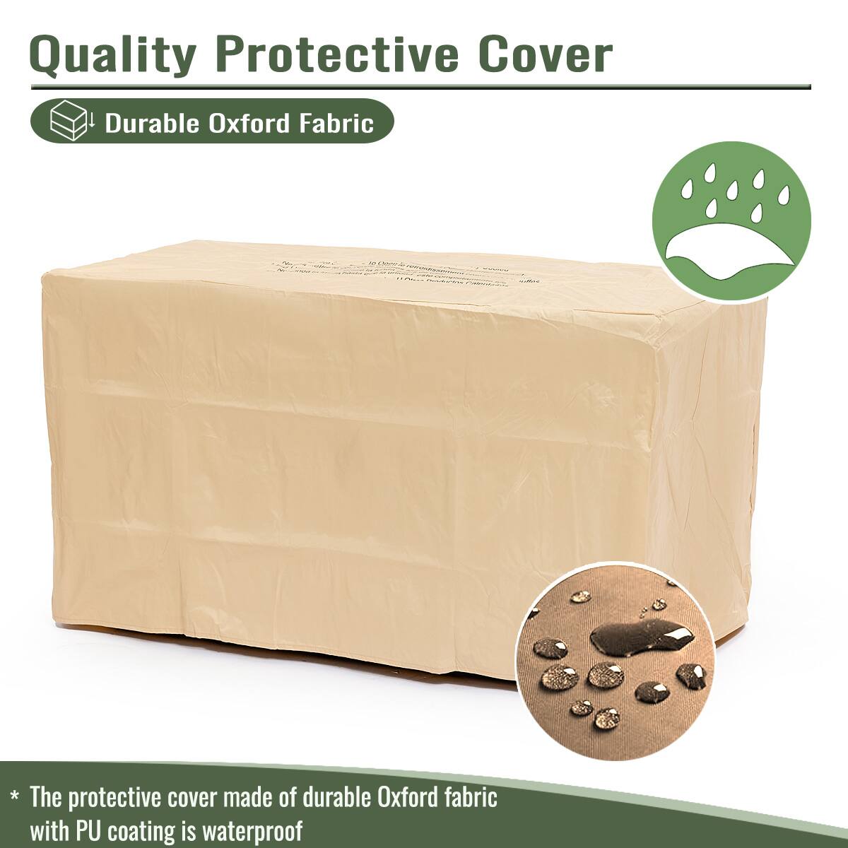 Quality Protective Cover

- Durable Oxford Fabric

* The protective cover made of durable Oxford fabric with PU coating is waterproof