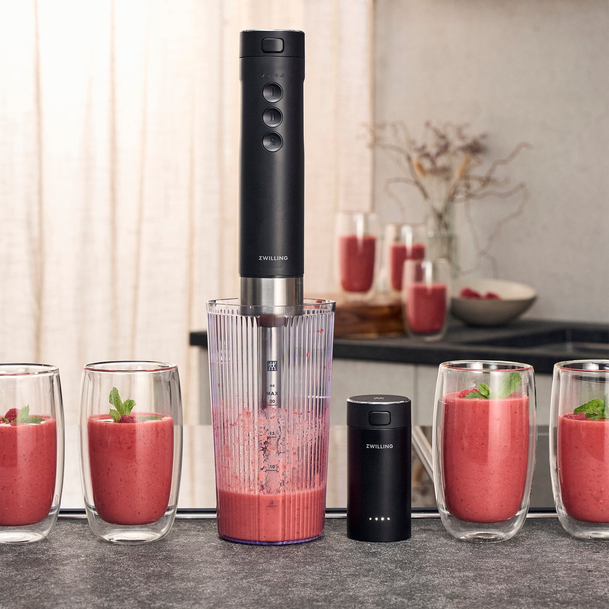 ZWILLING Xtend Cordless Hand Blender and Accessory 4 pc Set (Battery Not Included) Black