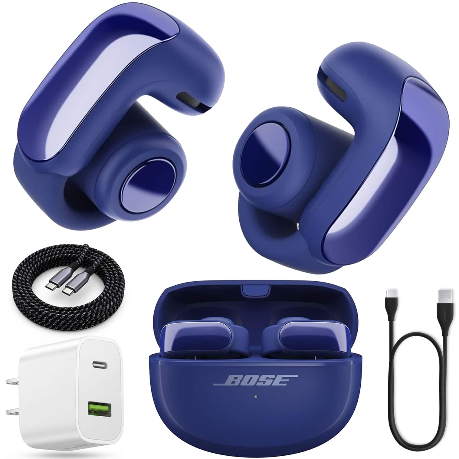 Bundle | | Bose | Ultra Open Earbuds Bluetooth Open-Ear Clip-On Headphones Power | Midnight Violet | Best Buy