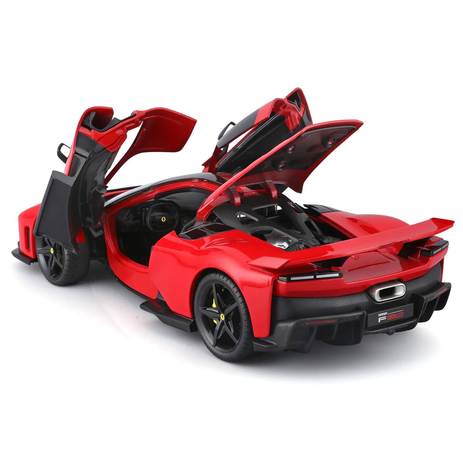 Alt View 2. Bburago - Ferrari F80 Red with Black Top "Race + Play" Series 1/18 Diecast Model Car by Bburago.