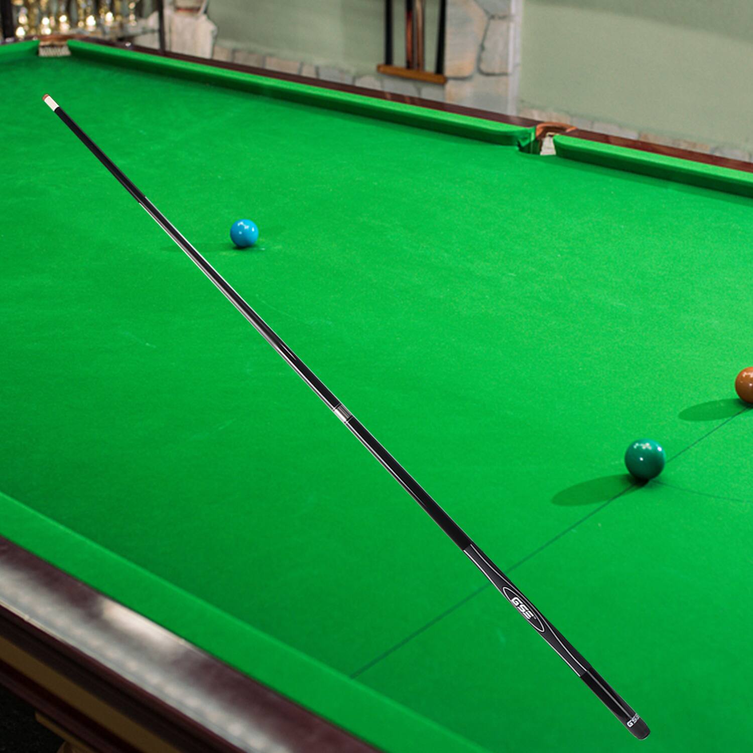 Alt View 1. GSE Games & Sports Expert - 58" 2-Piece Slick Black Fiberglass Graphite Composite Billiard Pool Cue Stick for Men/Women - 21oz - Black.