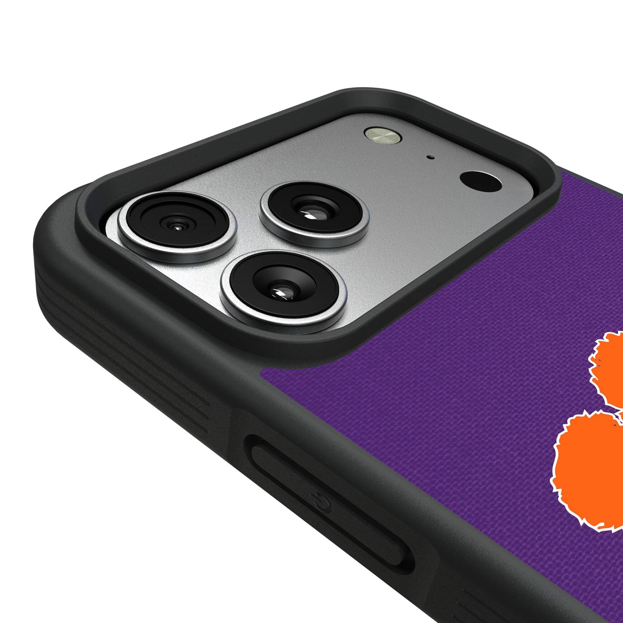 Alt View 2. Keyscaper - Clemson Tigers iPhone Solid Design Bump Case - 14 Pro Max - Multicolor.