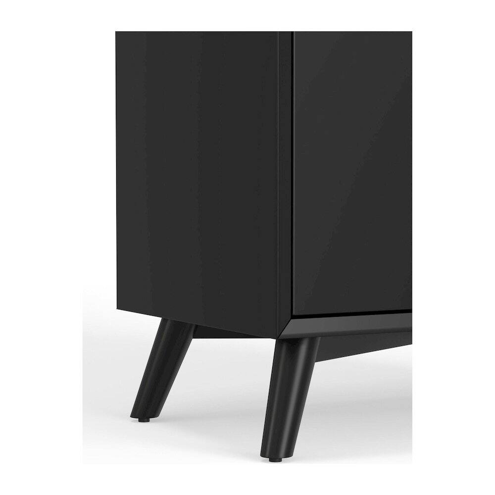 Angle. Alpine Furniture - Flynn Small Bar Cabinet - Black.