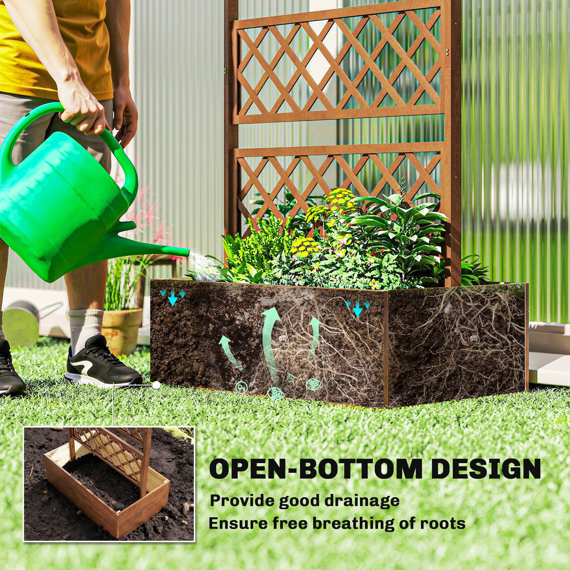 OPEN-BOTTOM DESIGN  
Provide good drainage  
Ensure free breathing of roots