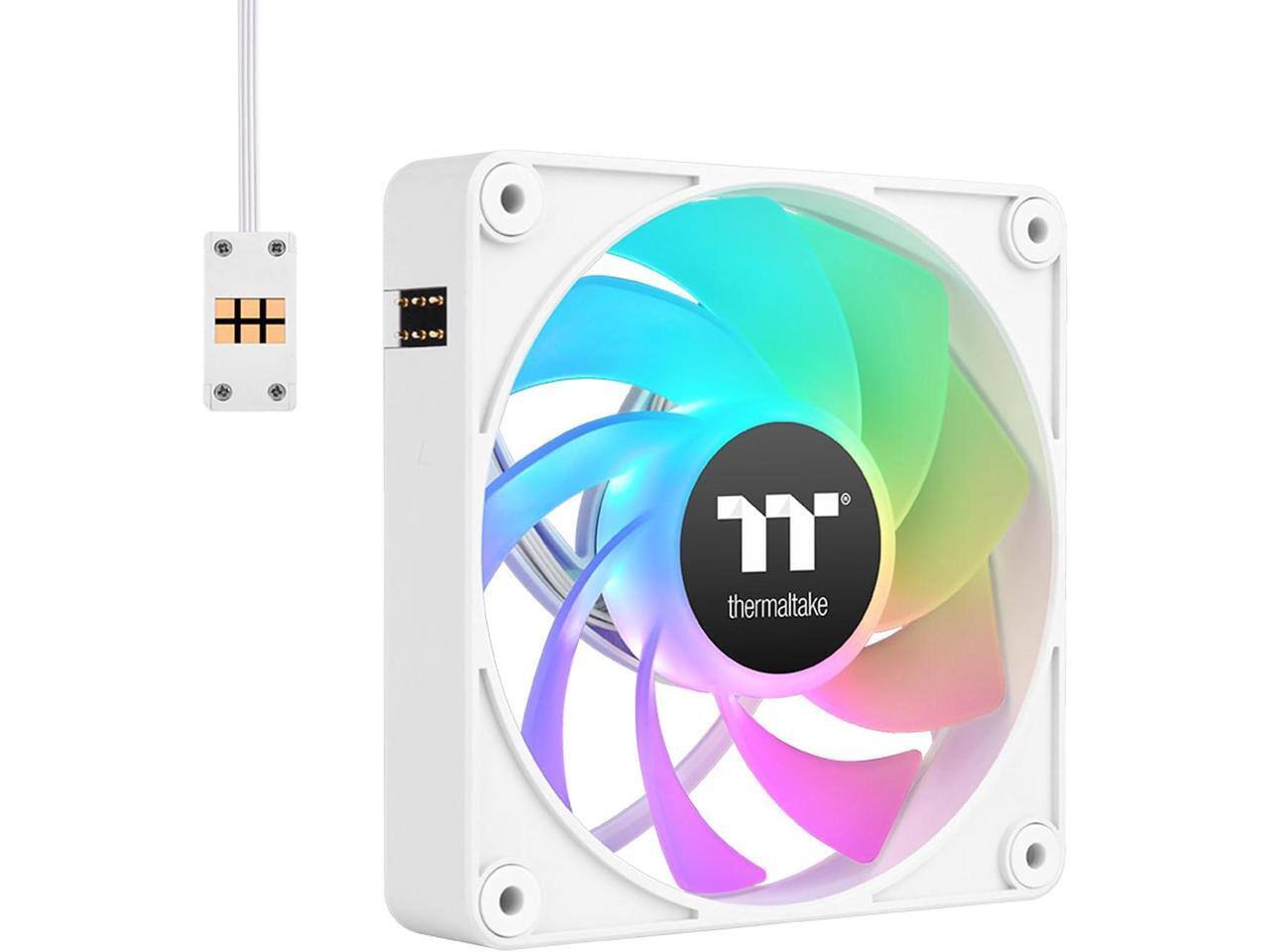 Alt View 2. Thermaltake - Thermaltake CT140 EX ARGB Fan (3-Pack), Magnetic, 5V Sync, 16.8M Colors, 140mm White - White.