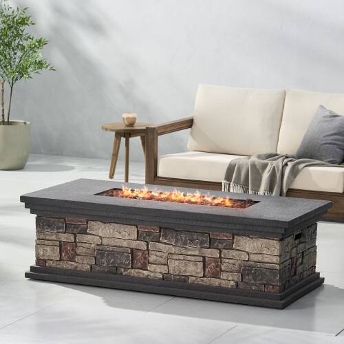 "Siljoy - CSA Certified 32000 BTU 20"" Round Gas Fire Pit, Magnesium Oxide Stone Finish with Lava Rocks & Rain" price history on PriceWatchPro