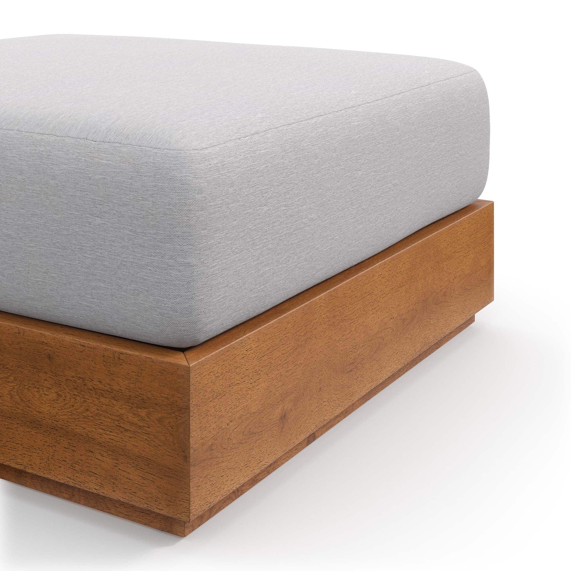 Alt View 5. Modway - Tahoe Outdoor Patio Acacia Wood Ottoman by Modway - Natural Light Gray.