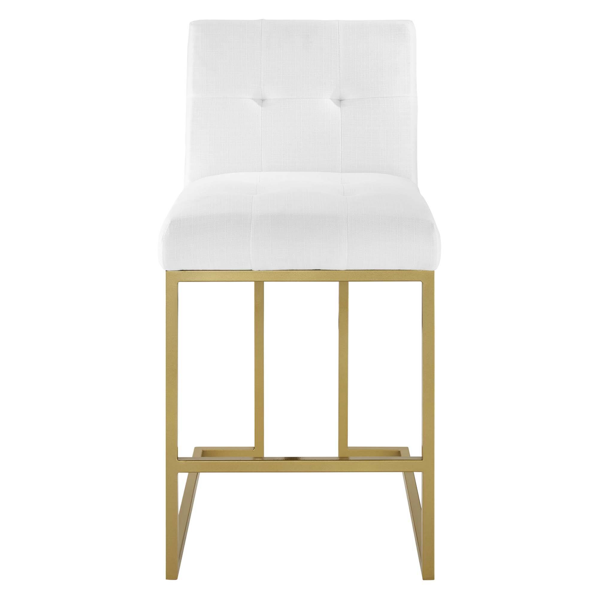 Alt View 1. Modway - Privy Upholstered Fabric Counter Stool Set of 2 by Modway - White.