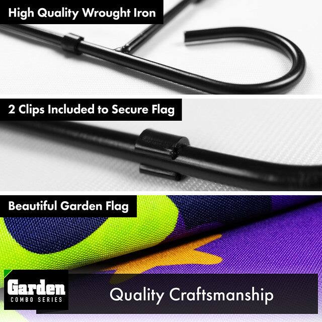 High Quality Wrought Iron

2 Clips Included to Secure Flag

Beautiful Garden Flag

Quality Craftsmanship

Garden COMBO SERIES