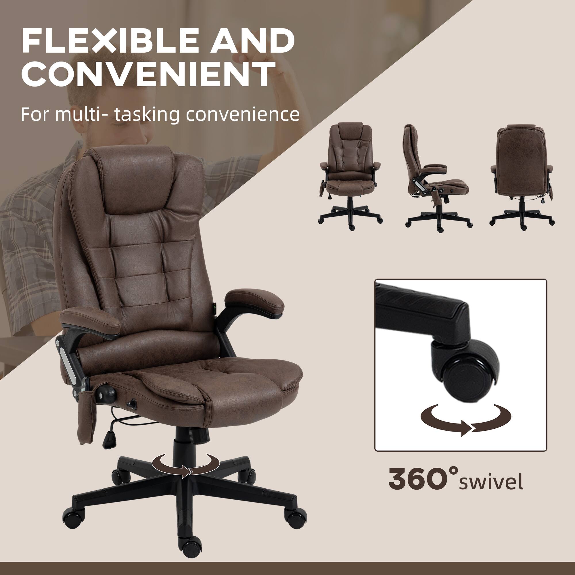 FLEXIBLE AND CONVENIENT
For multi-tasking convenience
360° swivel