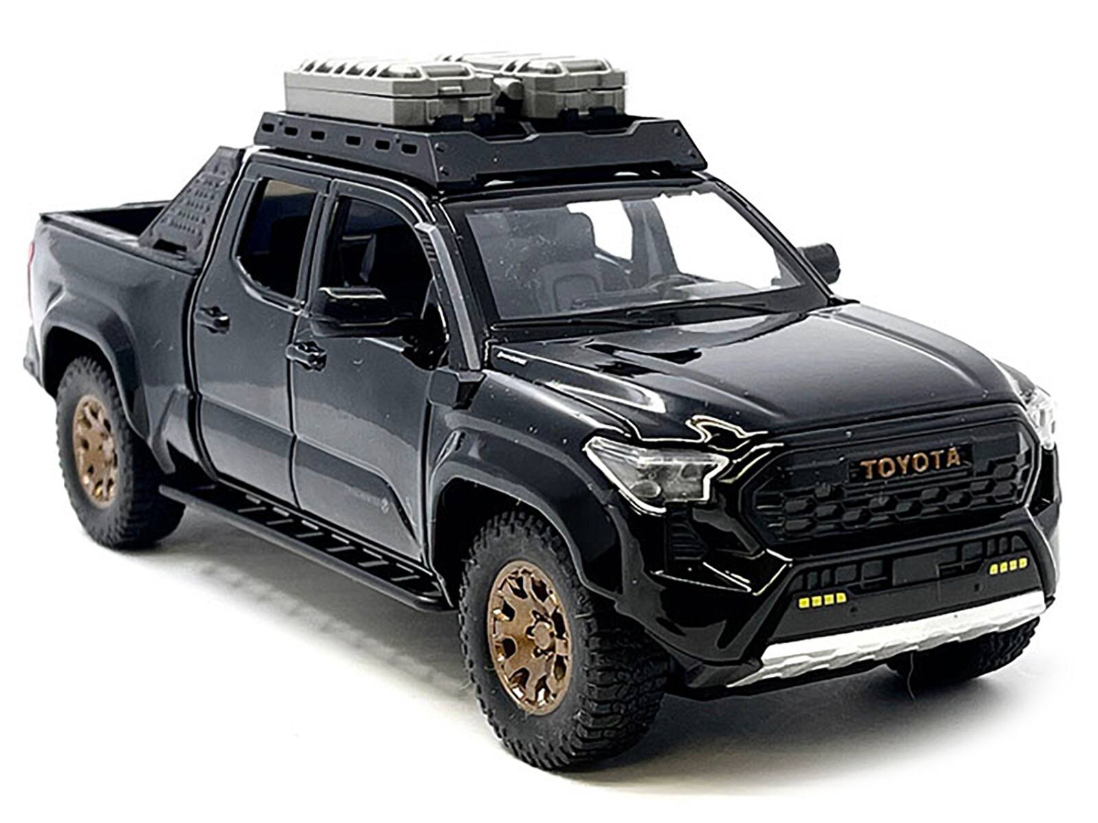 Alt View 2. Mijo Exclusives - 2024 Toyota Tacoma Trailhunter Edition Pickup Truck Black 1/24 Diecast Model Car.