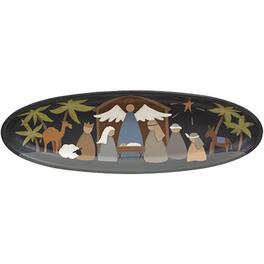 BreeBe - Primitive Nativity Oval Tray - Multi