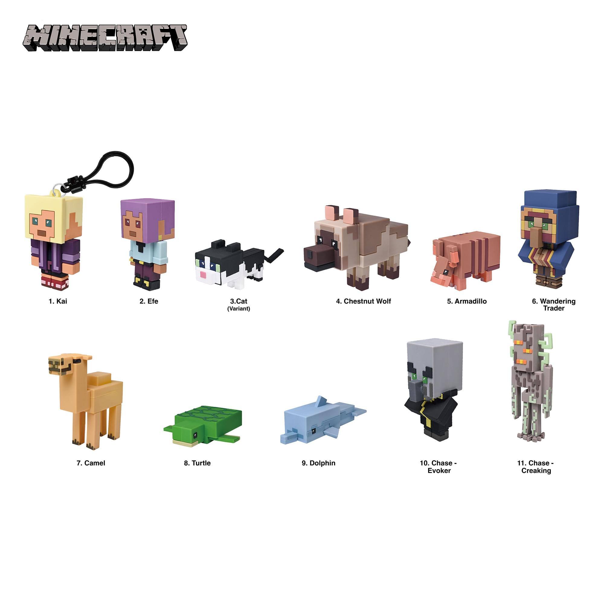 MINECRAFT

1. Kai
2. Efe
3. Cat (Variant)
4. Chestnut Wolf
5. Armadillo
6. Wandering Trader
7. Camel
8. Turtle
9. Dolphin
10. Chase Evoker
11. Chase Creaking