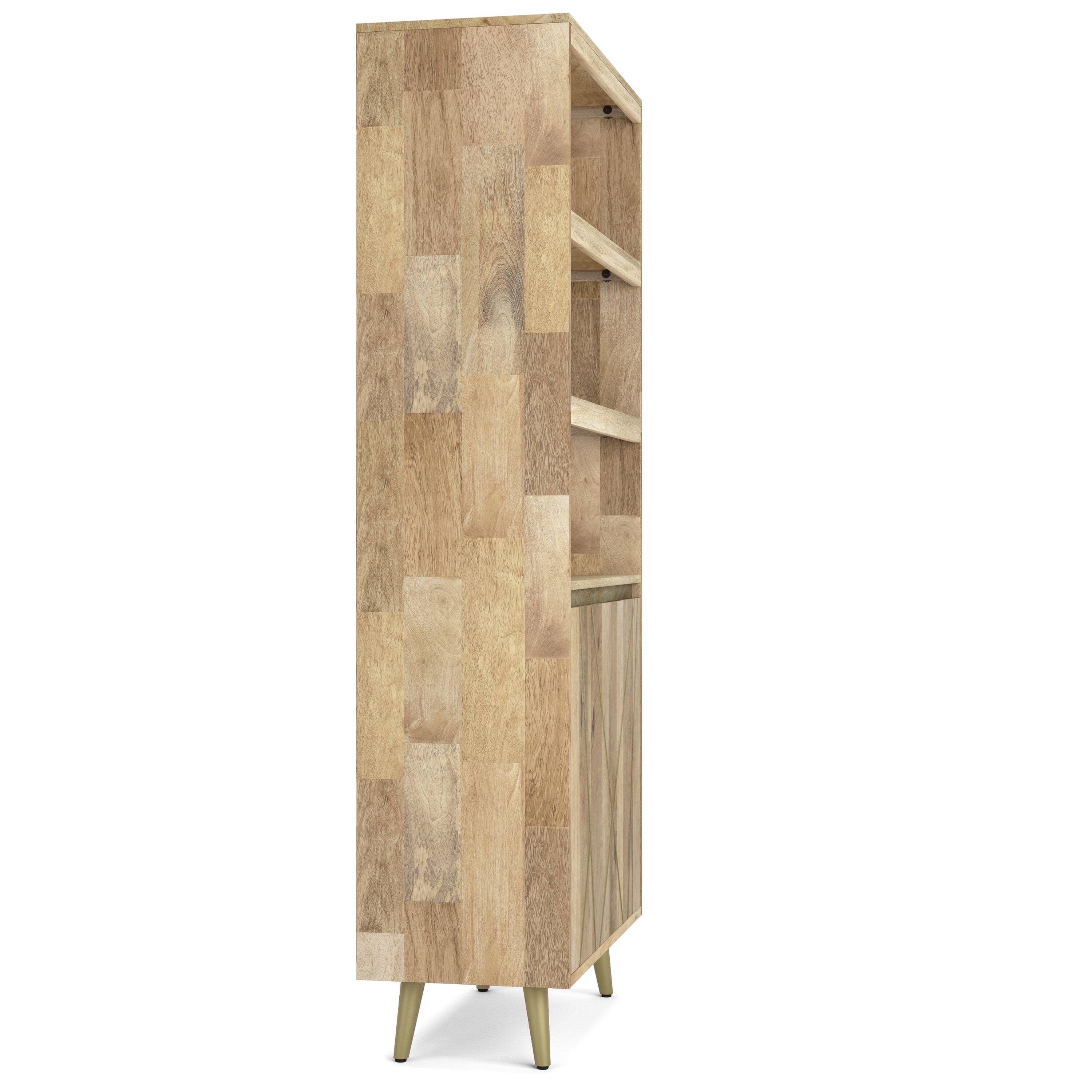 Alt View 2. Simpli Home - Jager SOLID MANGO WOOD 72 inch x 30 inch Contemporary Bookshelf with Doors in Natural - Natural.