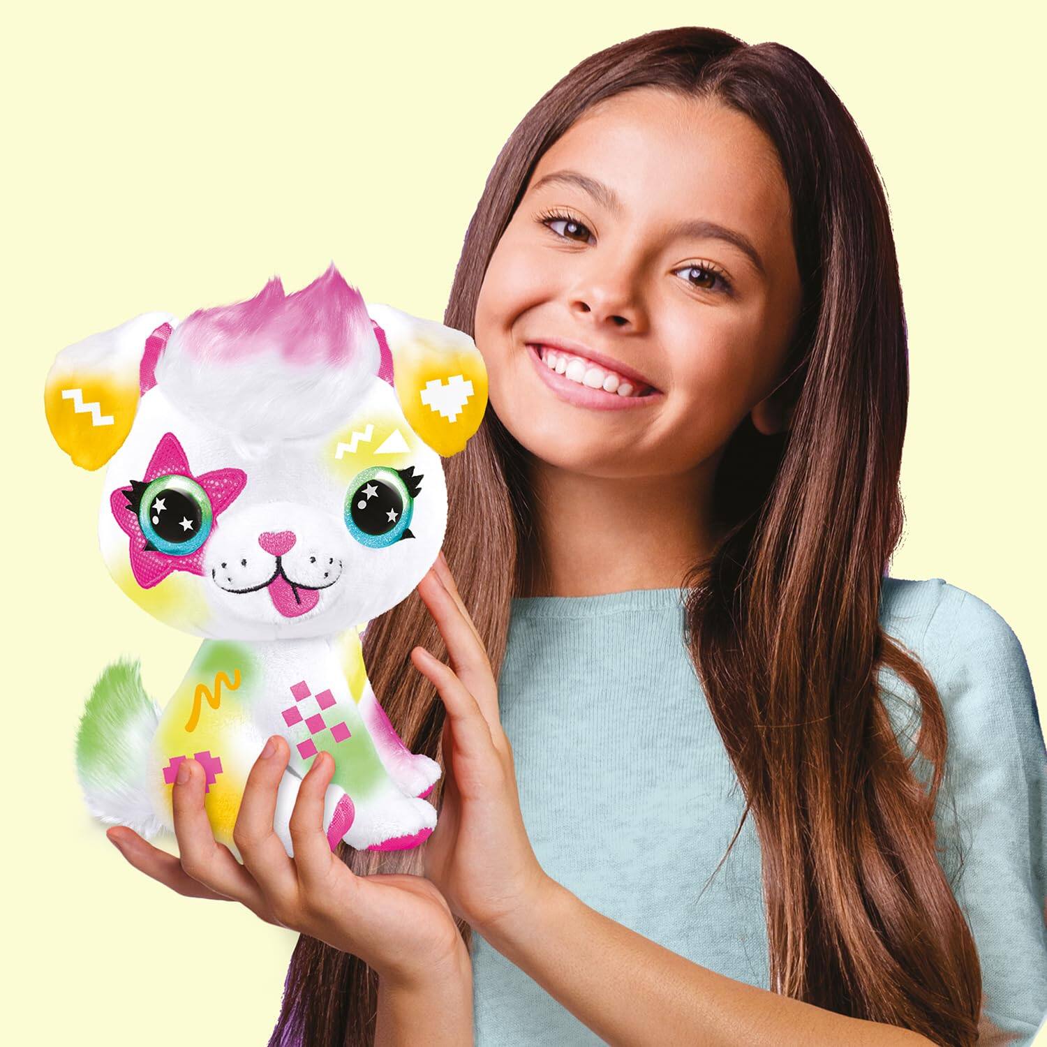 Alt View 2. Canal Toys - Airbrush Plush Neon Puppy – DIY Stuffed Animal Decorating Kit.