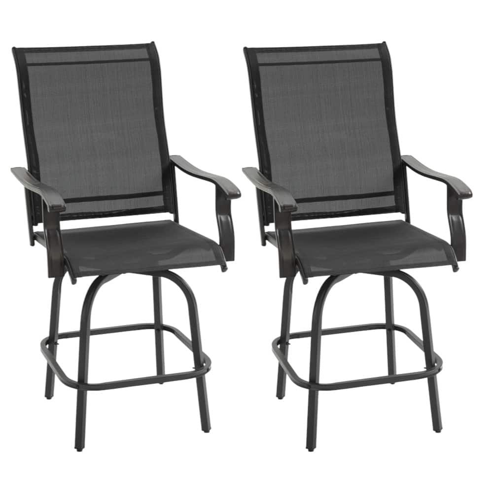 SlickBlue - Modern Height Bar Stool – Adjustable Swivel Counter Chair for Kitchen Seating - Black