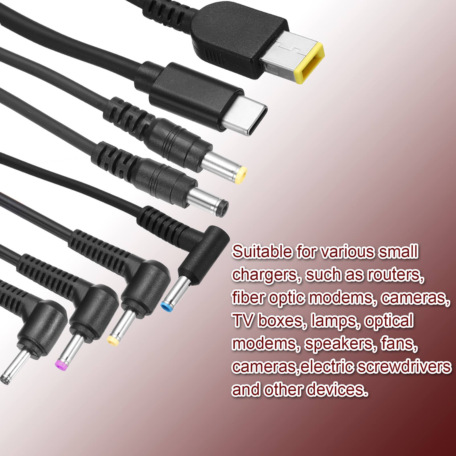 Suitable for various small chargers, such as routers, fiber optic modems, cameras, TV boxes, lamps, optical modems, speakers, fans, cameras, electric screwdrivers and other devices.
